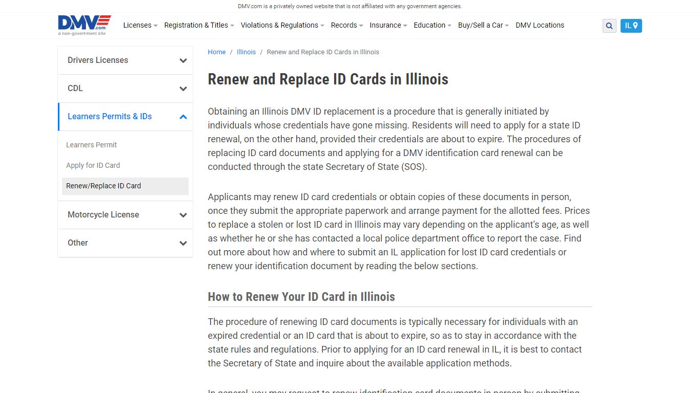 Renew And Replace ID Cards In Illinois | DMV.com